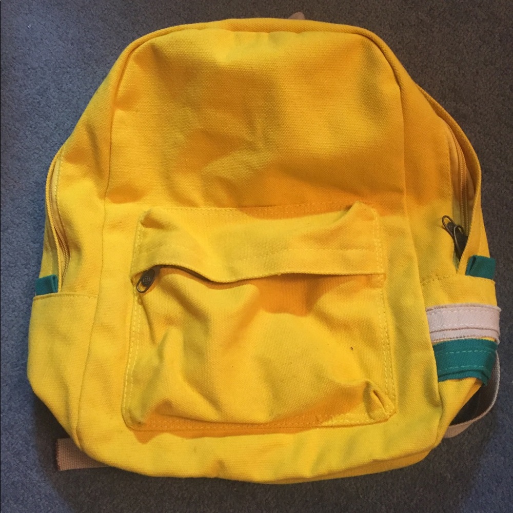 Canvas fabric yellow backpack